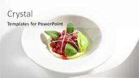  Presentation with tuna fish - Slide set featuring gourmet-tuna-tartar-with-various background and a white colored foreground