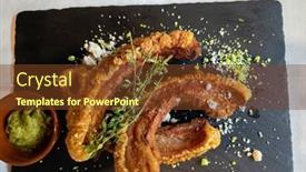  Presentation with spanish - Presentation theme enhanced with gourmet-typical-spanish-dish-called background and a tawny brown colored foreground