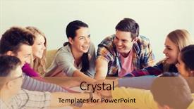  Presentation with education teamwork - Colorful presentation theme enhanced with governance team - education teamwork and people concept backdrop and a coral colored foreground