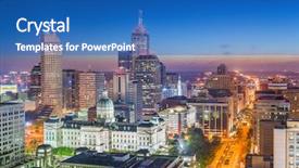  Presentation with indiana - PPT theme consisting of governance view - indianapolis indiana usa downtown city background and a teal colored foreground