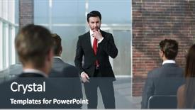  Presentation with business report - Colorful PPT theme enhanced with governement employee training - businessman makes a report backdrop and a ocean colored foreground