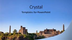  Presentation with political - Presentation design featuring governer - calton hill view with political background and a teal colored foreground