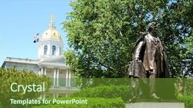  Presentation with statue of the virgin mary - Beautiful PPT layouts featuring governer - franklin pierce statue backdrop and a tawny brown colored foreground