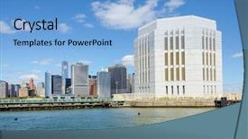  Presentation with brooklyn - Slide set enhanced with sunrise at phi phi island background and a light blue colored foreground