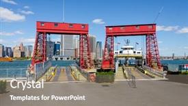  Presentation with new york - Slide set consisting of governer - governors island new york ferry background and a  colored foreground