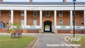  Presentation with new york university - Slide deck enhanced with governer - governors island new york fort background and a  colored foreground