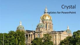  Presentation with empire state building night - Slide deck featuring governer - state capitol building des moines background and a  colored foreground