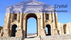 Presentation with ancient roman - Cool new PPT theme with governer - triumphal arch of hadrian backdrop and a light blue colored foreground