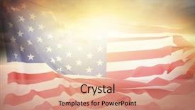  Presentation with american government - Colorful slide set enhanced with government - american flag and bright sky backdrop and a coral colored foreground