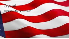  Presentation with american government - Slide set featuring government - american flag wave close up background and a coral colored foreground