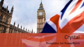  Presentation with westminster - Theme having government - brexit concept - double exposure background and a red colored foreground