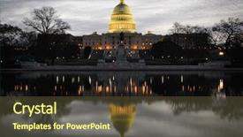  Presentation with united states capitol building - PPT theme having government - capitol building at dusk background and a tawny brown colored foreground
