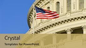  Presentation with united states capitol building - PPT theme with government - capitol building dome detail background and a yellow colored foreground