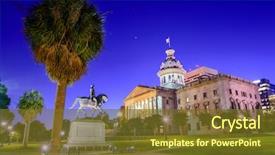 Presentation with usa government - Beautiful PPT layouts featuring government - columbia south carolina usa backdrop and a tawny brown colored foreground