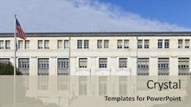  Presentation with states - Slide set with government - department of interior building background and a soft green colored foreground