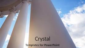  Presentation with government - Cool new slide set with government - design of building in neoclassical backdrop and a coral colored foreground