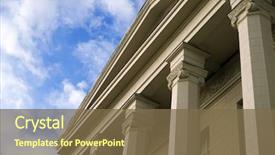  Presentation with design - Slides featuring government - design of building in neoclassical background and a tawny brown colored foreground