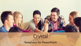  Presentation with education teamwork - PPT theme enhanced with government - education teamwork and people concept background and a coral colored foreground