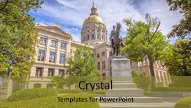  Presentation with atlanta - Beautiful PPT theme featuring government - georgia state capitol building backdrop and a gold colored foreground