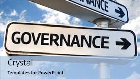  Presentation with governance - Amazing presentation theme having government - governance direction sign on sky backdrop and a light blue colored foreground