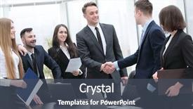  Presentation with partners - Theme featuring government - handshake business partners background and a ocean colored foreground