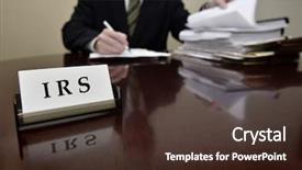  Presentation with irs - Presentation design having government - irs tax auditor man background and a tawny brown colored foreground
