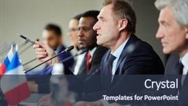  Presentation with confident - Cool new presentation design with government - one of confident politicians approving backdrop and a tawny brown colored foreground