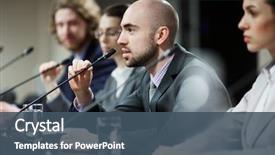  Presentation with speakers - PPT theme consisting of government - one of young speakers talking background and a ocean colored foreground