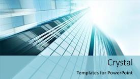  Presentation with highrise building - Slide set having government - panoramic and perspective wide angle background and a light blue colored foreground