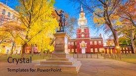  Presentation with usa government - Presentation featuring government - philadelphia pennsylvania usa at historic background and a red colored foreground