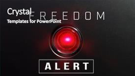  Presentation with alert - PPT theme featuring government - red glowing warning lamp background and a dark gray colored foreground