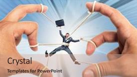  Presentation with stressed - Cool new presentation with government - stressed businessman governed by puppeteer backdrop and a coral colored foreground