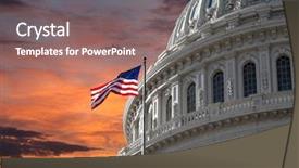  Presentation with capitol - Presentation design having government - sunset sky over the us background and a gray colored foreground
