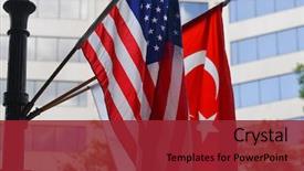  Presentation with american government - Cool new presentation theme with government - turkish and american national flags backdrop and a red colored foreground