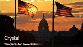 Presentation with capitol - Presentation theme having government - united states capitol building silhouette background and a wine colored foreground