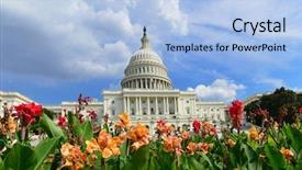  Presentation with united states capitol building - Beautiful slides featuring government - united states capitol building backdrop and a light blue colored foreground