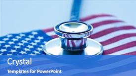  Presentation with united states - Beautiful presentation theme featuring government - united states medical backdrop and a cobalt blue colored foreground