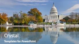  Presentation with capitol - Colorful PPT theme enhanced with government - us capitol building in autumn backdrop and a teal colored foreground