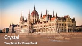  Presentation with hungarian women - Cool new slide set with government - view on national hungarian parliament backdrop and a coral colored foreground