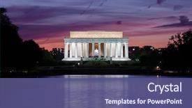  Presentation with lincoln - Colorful theme enhanced with government - washington dc at night backdrop and a ocean colored foreground