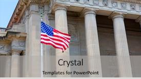  Presentation with monuments - Presentation design featuring government - washington dc monuments with usa background and a light gray colored foreground