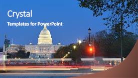  Presentation with night - Beautiful theme featuring usa government - washington dc at night backdrop and a teal colored foreground