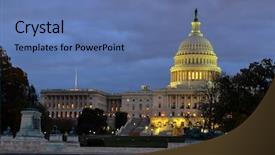  Presentation with mirror reflection - Presentation theme consisting of government - washington dc us capitol building background and a teal colored foreground