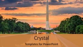  Presentation with reflecting - PPT layouts consisting of government - washington monument on the reflecting background and a gold colored foreground