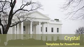  Presentation with usa government - Amazing presentation theme having government - white house in winter backdrop and a violet colored foreground