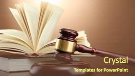  Presentation with gavel - PPT theme with government - wooden gavel and books background and a tawny brown colored foreground