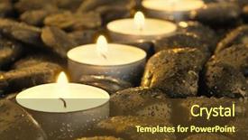  Presentation with stones - Amazing PPT theme having government border - burning candles in the row backdrop and a tawny brown colored foreground