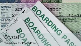  Presentation with government - Presentation design featuring government border - schengen visa and air boarding background and a light blue colored foreground
