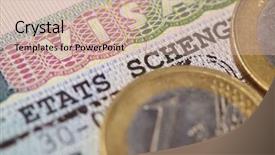  Presentation with gupta coins - Presentation design consisting of government border - visa and coins background and a soft green colored foreground