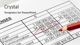 Presentation with statistic - Cool new PPT theme with government budget cuts - numbers of a statistic backdrop and a white colored foreground